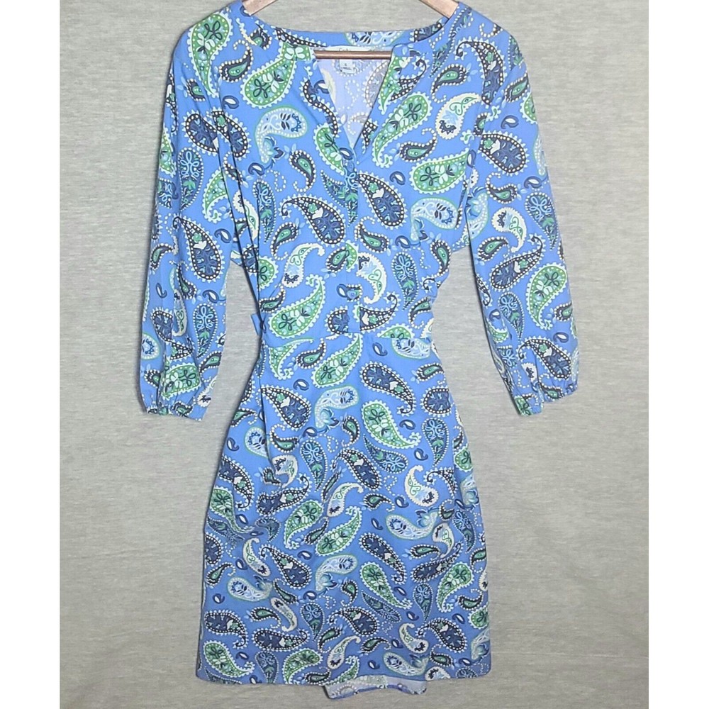 Croft & Barrow Midi Shirt Dress Women's  XL Paisley Long Sleeve V Neck Pullover